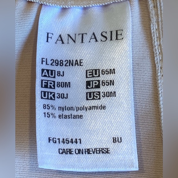 30M Fantasie 2982 UK 30J Nude Bra VGUC Wide Straps Rose Gold Loop Bow FL2982NAE - Picture 2 of 16